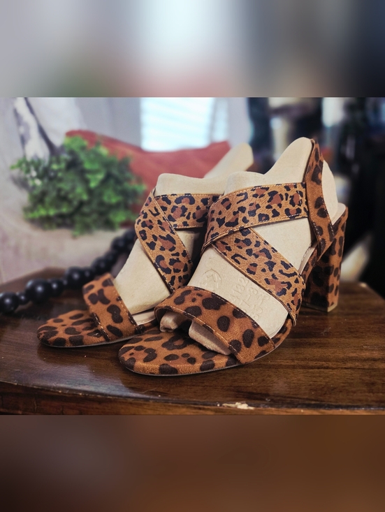 Trary Shoes - TRARY Leopard Chunky Heel Sandals